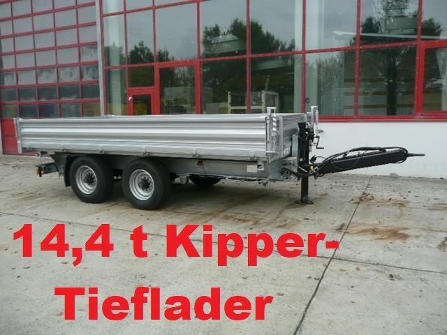 Remorque benne Möslein TTD 14 285 neuer 14,4 t Tandemkipper Tieflader — occasion