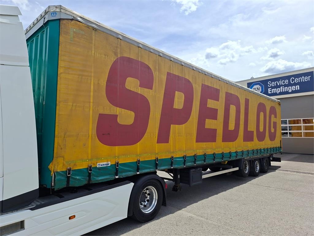 Semi-remorque plateau Krone 3 Achs MEGA Staplerhalterung Liftachse SAFaxles — occasion 2017