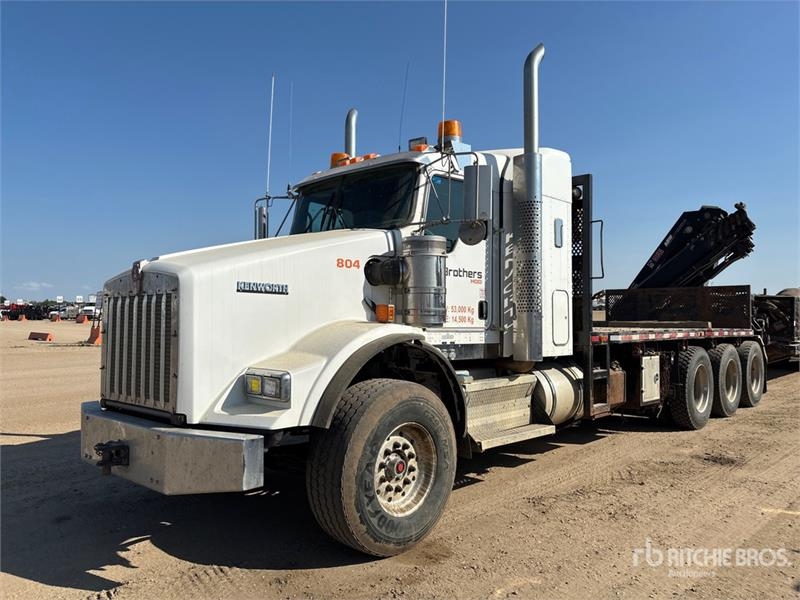 Camion plateau grue Kenworth T800 — occasion 2012