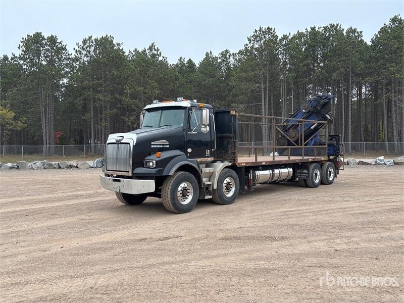 Camion plateau grue Western Star PM 47524 PX 9489 lb Knuckle on Western Star — occasion 2019