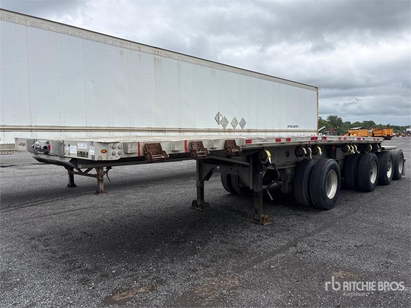 Manac 5000 lb 28 ft Quad/A B-Train Lead Flatbed Trailer