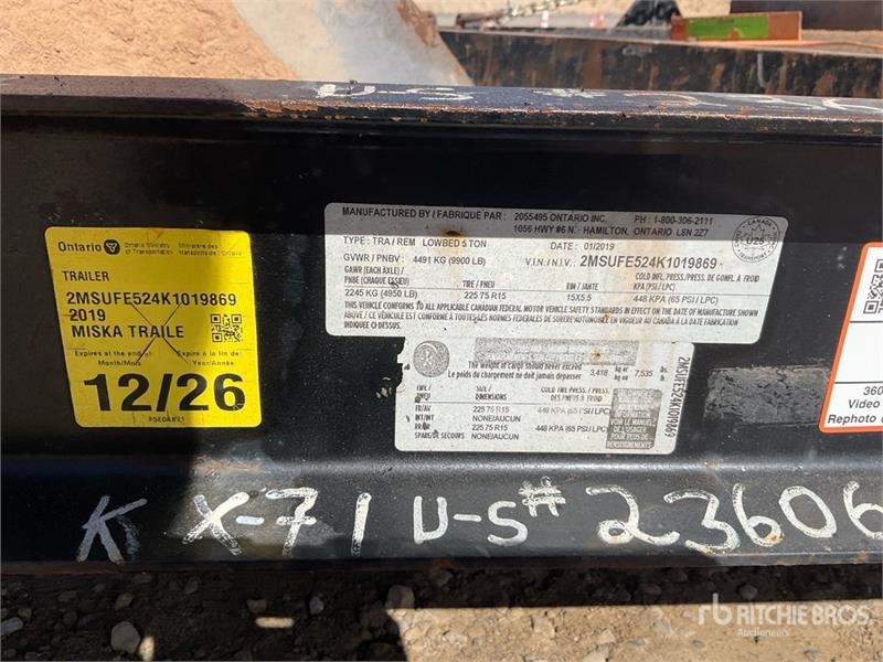 Remorque porte-engins Miska 6X14UT 14 ft T/A Equipment — occasion 2019