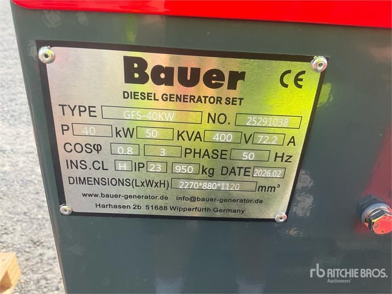 Groupe électrogène Bauer Generatoren GFS-40 ATS — occasion 2026