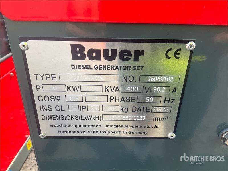 Groupe électrogène Bauer Generatoren GFS-50 ATS — occasion 2026