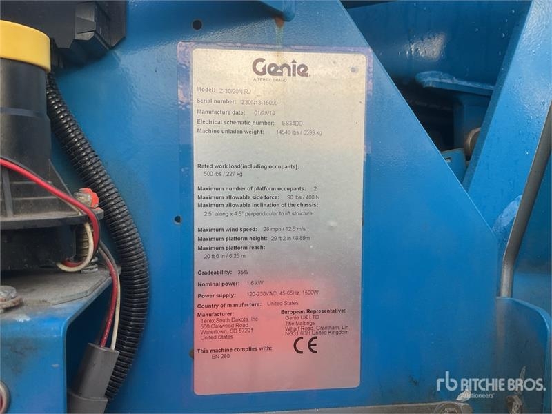 Nacelle articulée Genie Z30/20 — occasion 2014, 537 h