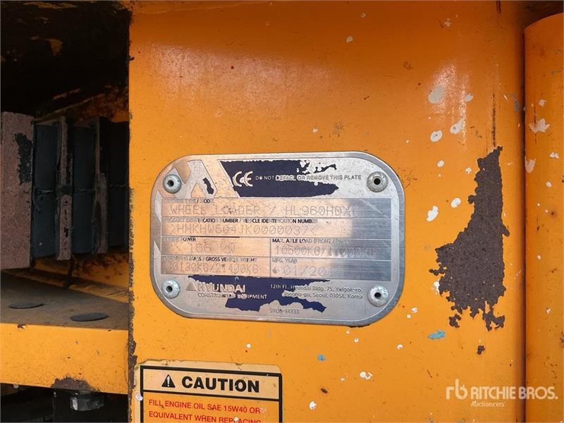 Chargeuse sur pneus Hyundai HL960 HD XT High Wheel — occasion 2019, 10 884 h