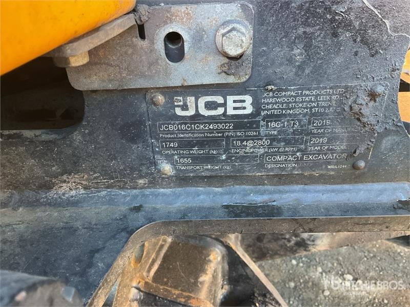 Mini-pelle JCB 16C-1 Mini — occasion 2019, 1 441 h