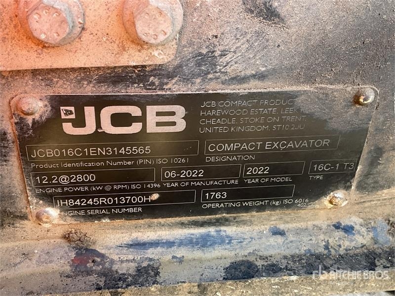 Mini-pelle JCB 16C-1 Mini (Inoperable) — occasion 2022