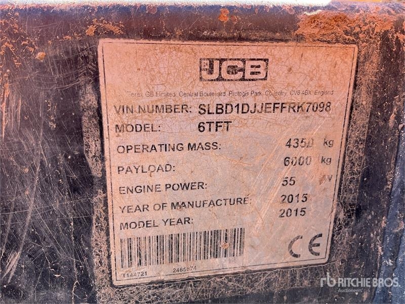 Mini-tombereau JCB 6TFT 6 ton 4x4 — occasion 2015, 1 685 h