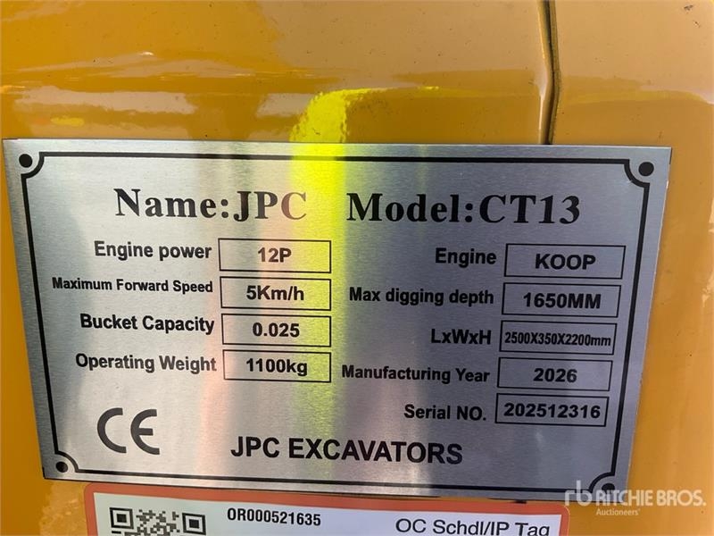Mini-pelle JPC CT13 — occasion 2026