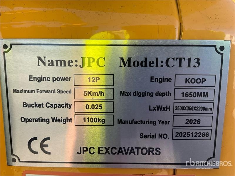 Mini-pelle JPC CT13 — occasion 2026