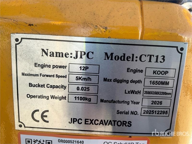 Mini-pelle JPC CT13 — occasion 2026