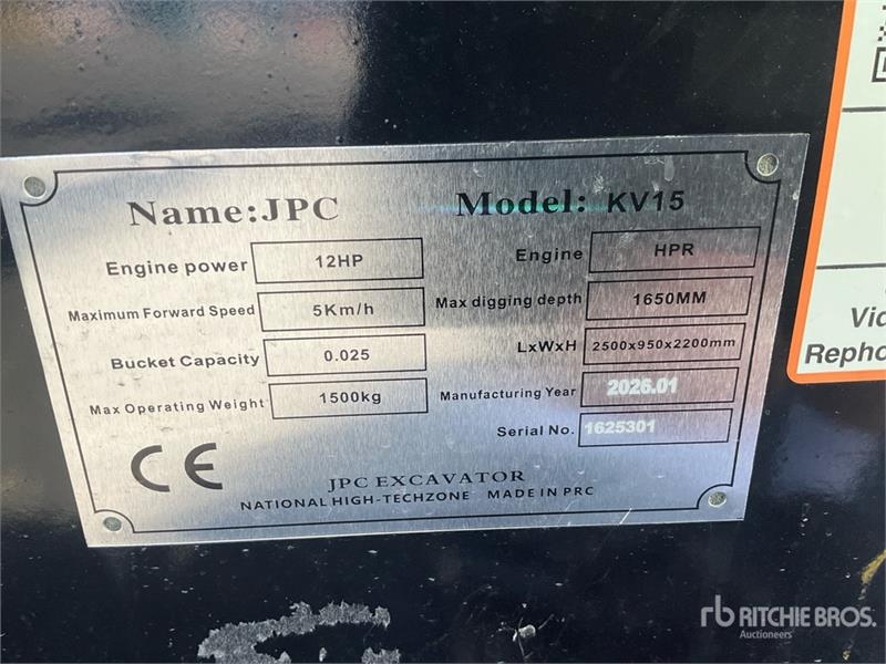 Mini-pelle JPC KV15 — occasion 2026