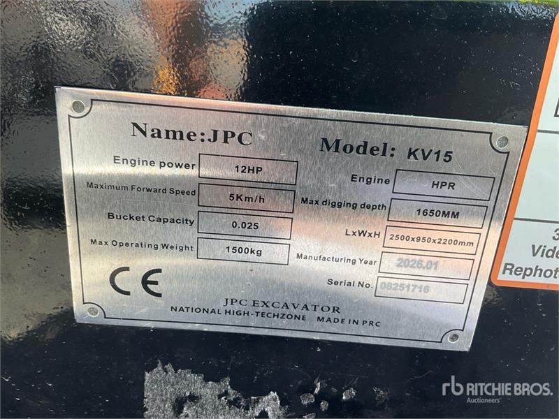 Mini-pelle JPC KV15 — occasion 2026