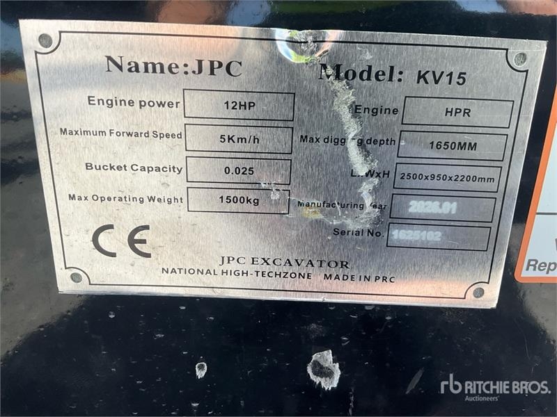 Mini-pelle JPC KV15 — occasion 2026