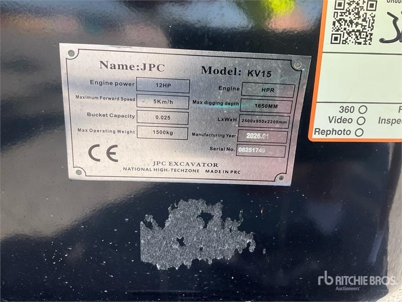 Mini-pelle JPC KV15 — occasion 2026