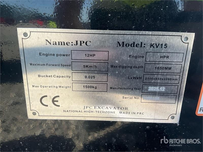 Mini-pelle JPC KV15 — occasion 2025
