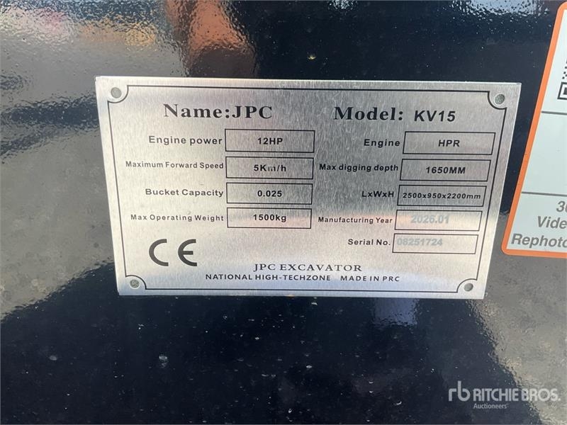 Mini-pelle JPC KV15 — occasion 2026