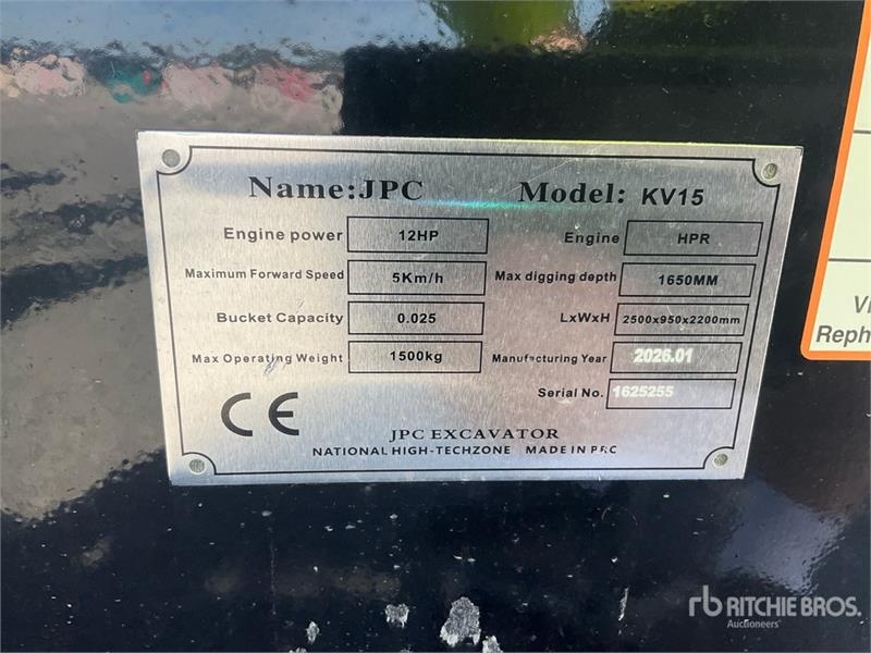 Mini-pelle JPC KV15 — occasion 2026
