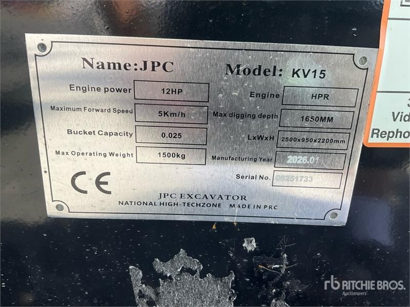 Mini-pelle JPC KV15 — occasion 2026