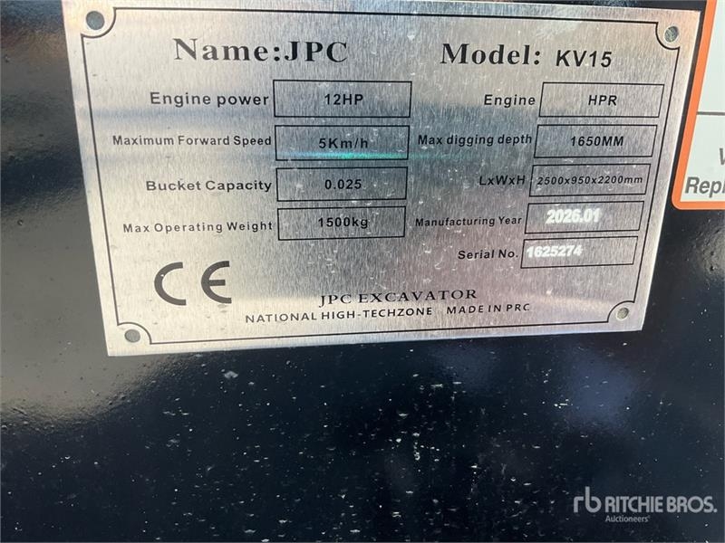 Mini-pelle JPC KV15 — occasion 2026