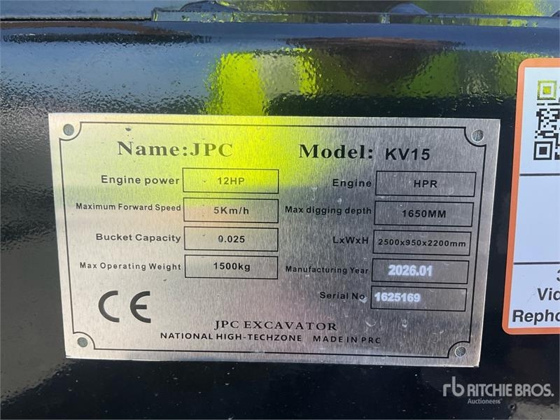 Mini-pelle JPC KV15 — occasion 2026