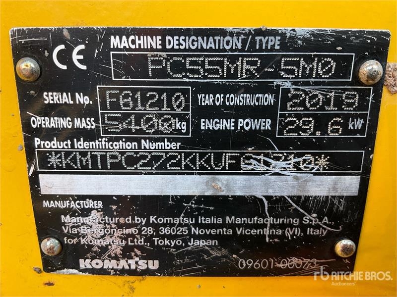 Mini-pelle Komatsu PC55MR-5MO Mini — occasion 2019
