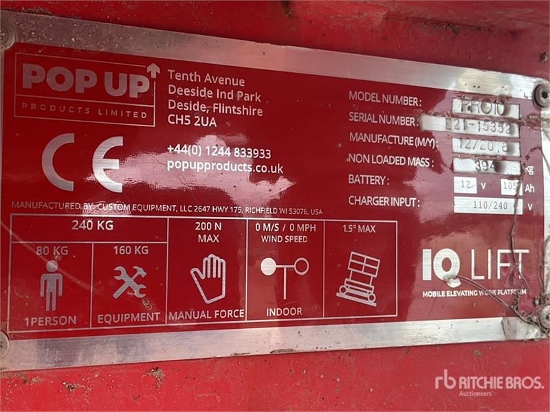 Pop Up Scissor Lift