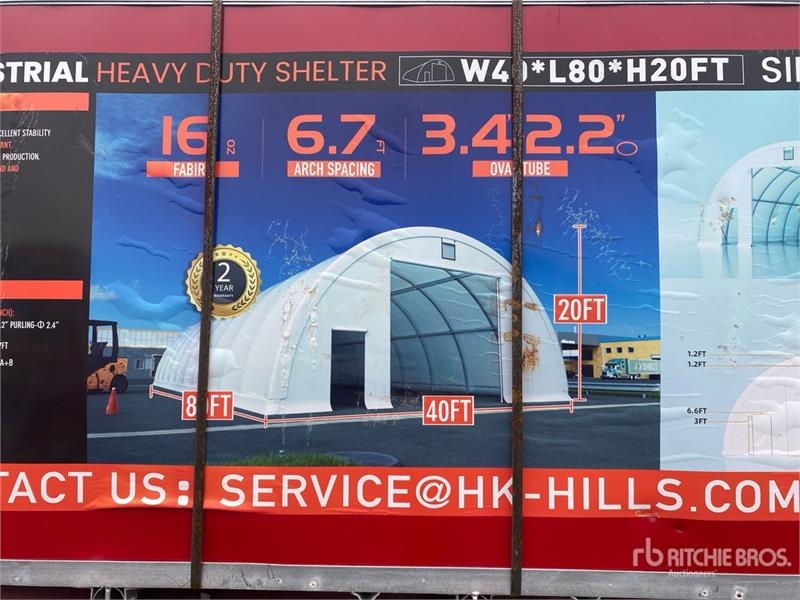 Saleuse Semi-circular tent hall, 2 boxes: Dimensions: 24.3 — occasion