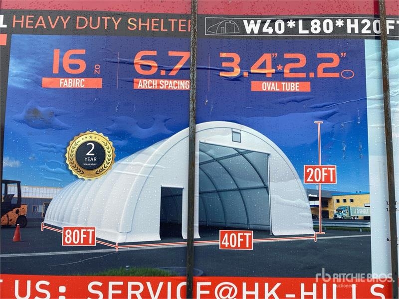 Saleuse Semi-circular tent hall, 2 BOXES: Dimensions: 24.3 — occasion