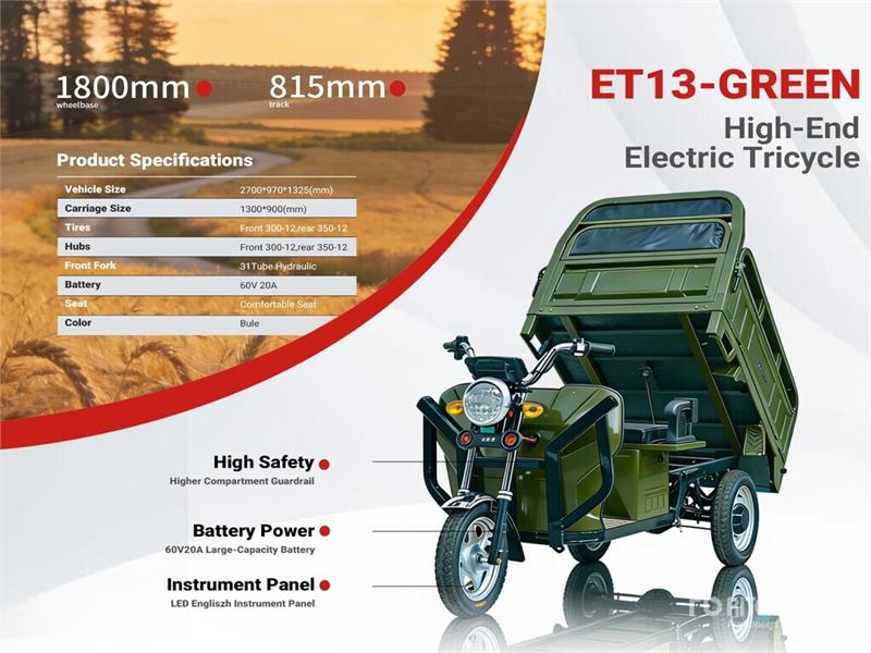 ET13-GREEN Electric Mini Trike (Unused)