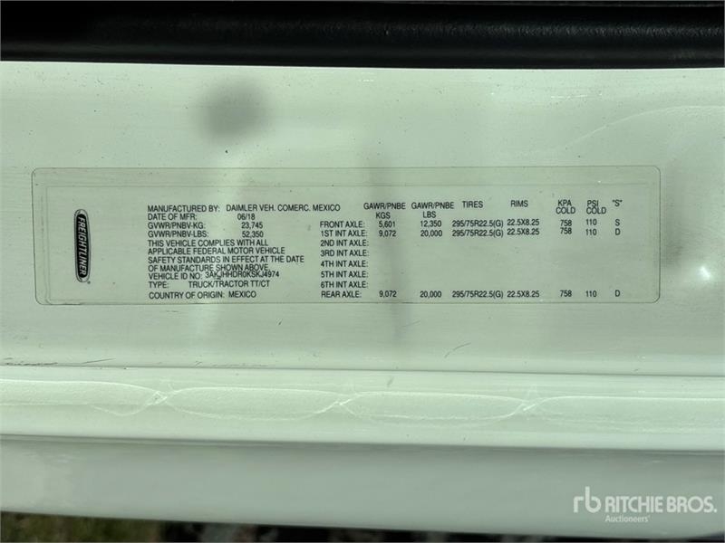 Tracteur routier Freightliner Cascadia 126 6x4 T/A Sleeper — occasion 2019