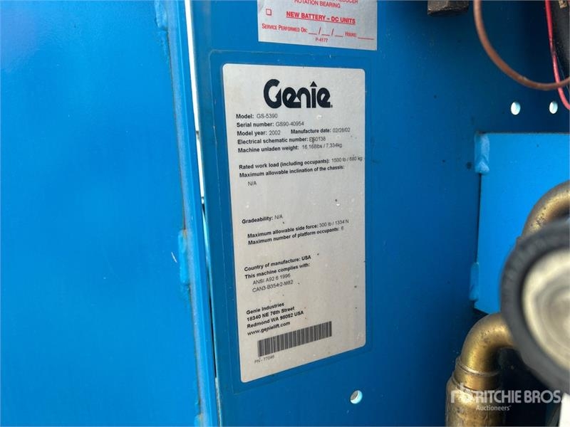 Nacelle à ciseaux Genie GS-5390 4x4 Gasoline — occasion 2002, 1 926 h