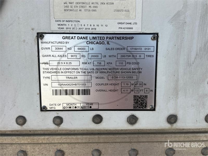 Great Dane 53 ft T/A Refrigerated Trailer
