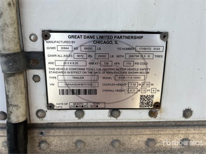Great Dane 53 ft T/A Refrigerated Trailer