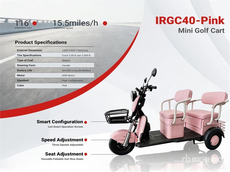 MGC40-PINK 3 TT E-Trike Mini Scooter (Unused)