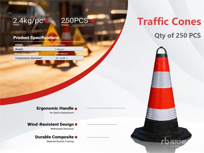 Quantity of (250) TSC 28 in Traffic Cones (Unused