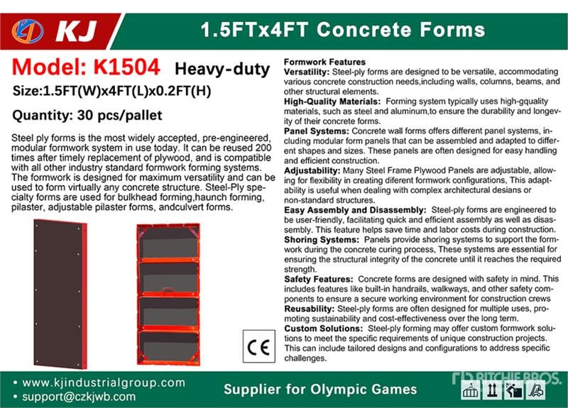 Centrale à béton Quantity of (30) KJ K1504 1 ft 6 in x 4 ft Steel — occasion 2026