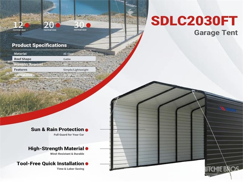 SDLC2030FT 20 ft x 30 ft Enclosed Carport (Unused)