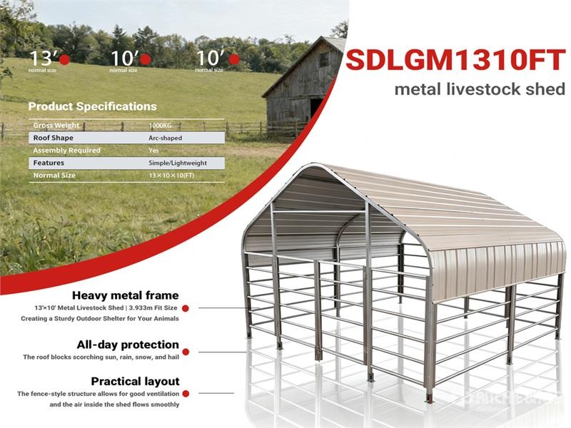 SDLGM1310F 13 ft x 10 ft Galvanized Metal Livestoc