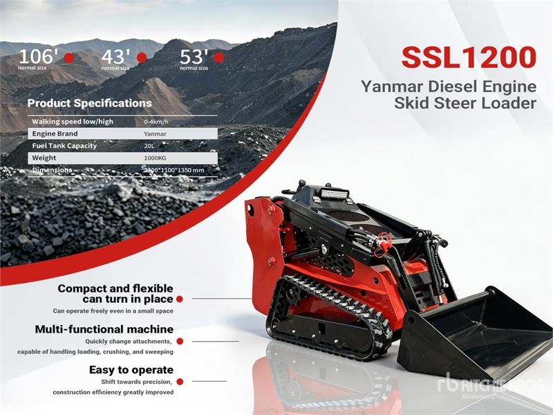 SSL1200 Mini Red Yanmar Diesel Compact Track Loade