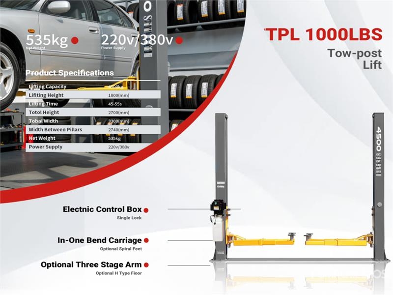 TPL-GRAY 2 Post 10000 lb Vehicle Lift (Unused)