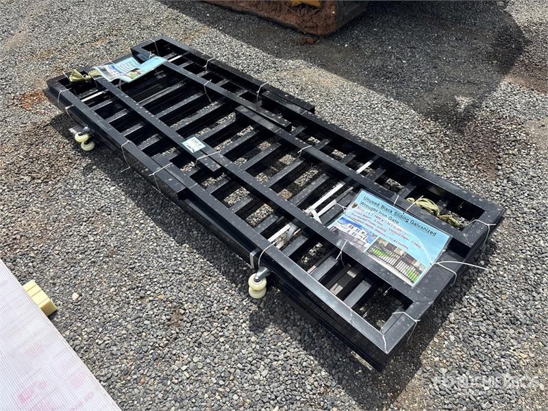 16 ft x 3 ft 3 in Wrought Iron Black Sliding Galva