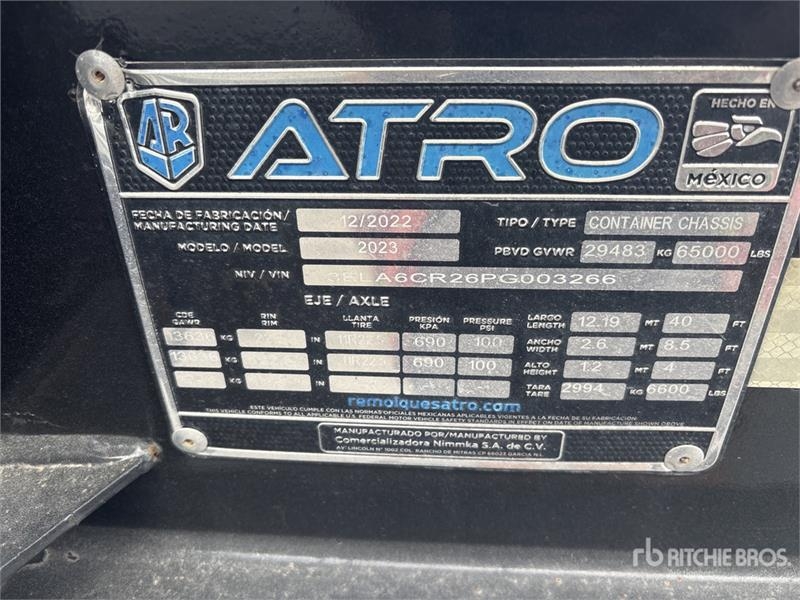 Atro 40 ft T/A Container Trailer