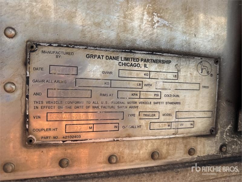 Great Dane 53 ft x 102 in T/A Refrigerated Trailer
