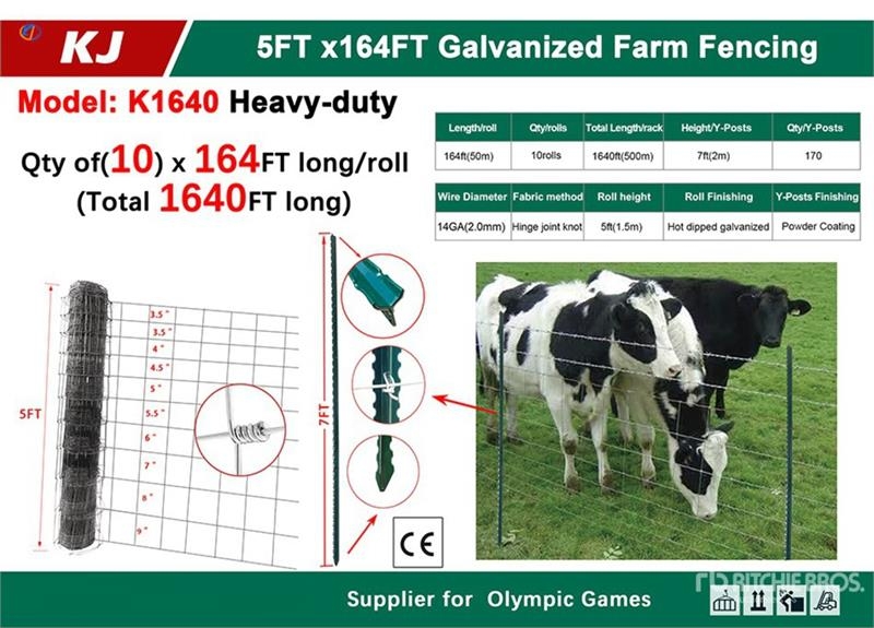Équipement de clôture Quantity of (10) KJ K1640 164 ft x 5 ft Galvanize — occasion 2026