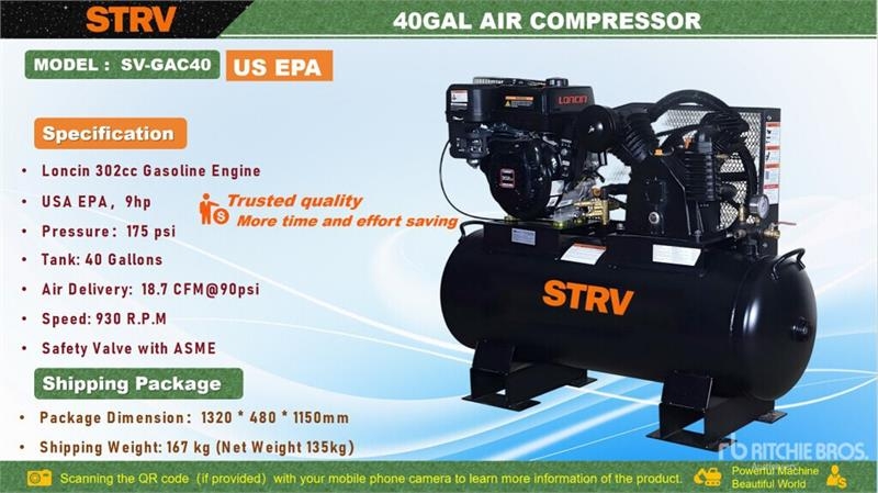 Compresseur STARVOX SV-GAC40 18.7 cfm 40 gal Air Compressor (U — occasion 2026