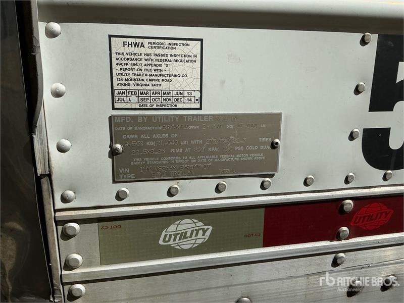 Semi-remorque frigorifique Utility VS2RA 53 ft x 102 in T/A Refrigerated — occasion 2014, 38 029 h