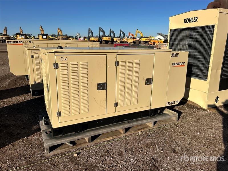 Groupe électrogène Generac 30 kW Skid-Mounted Generator Set — occasion, 54 194 h