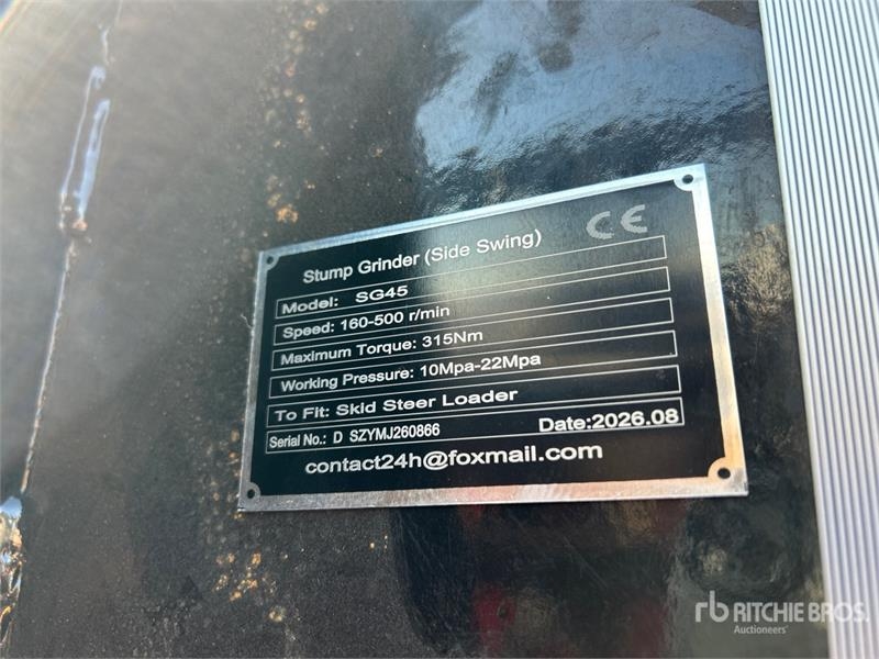 Herse rotative GIYI GY-SG45 Skid Steer Stump Grinder (Unused) — occasion 2026